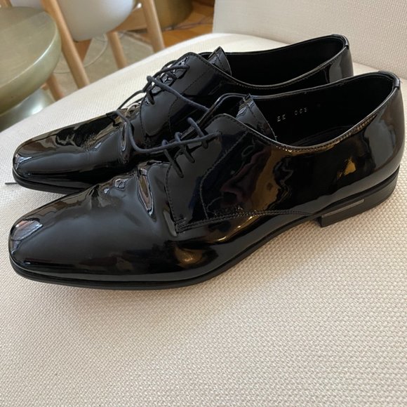 Prada Patent Leather Tuxedo Shoes